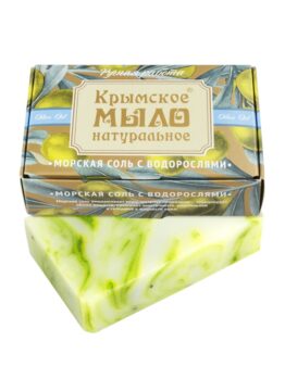 Крымское мыло натуральное «Морская соль с водорослями»